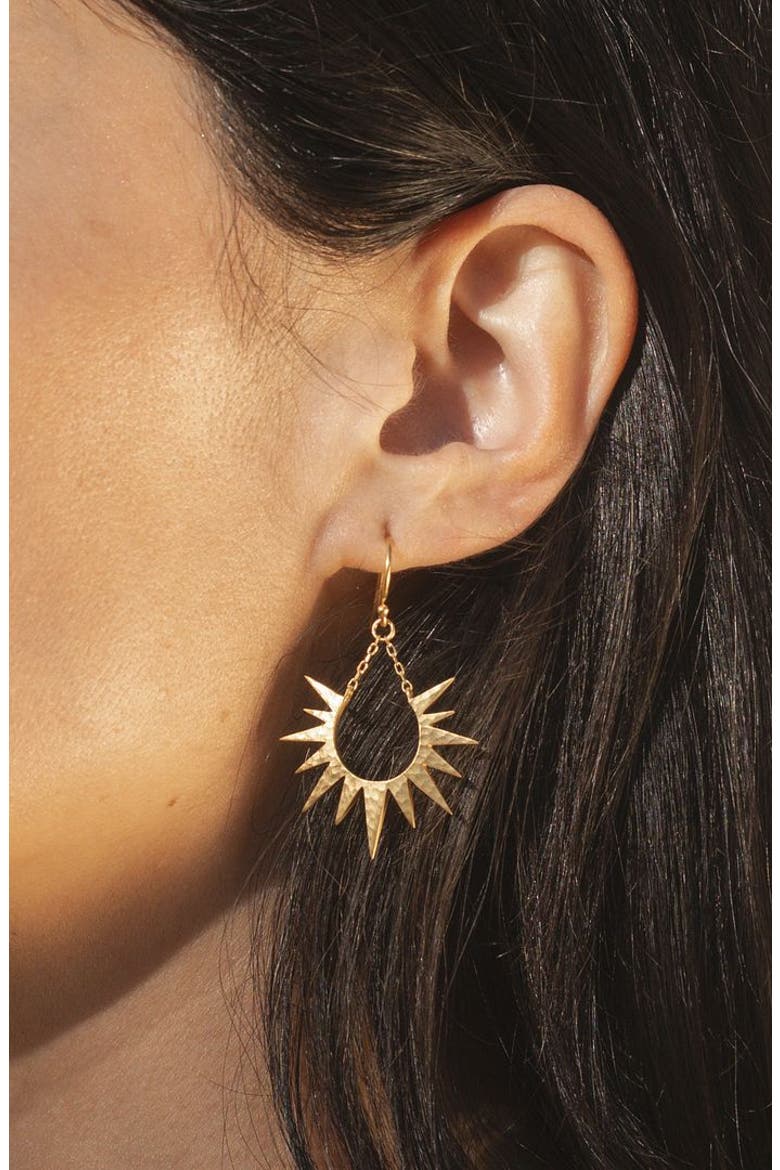 Lucent Glow Starburst Linear Drop Earrings, Alternate, color, Gold