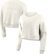 FANATICS Women's Fanatics Cream Cincinnati Bengals Studio Cropped Pullover Sweatshirt