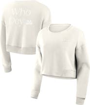 FANATICS Women's Fanatics Cream Cincinnati Bengals Studio Cropped Pullover Sweatshirt