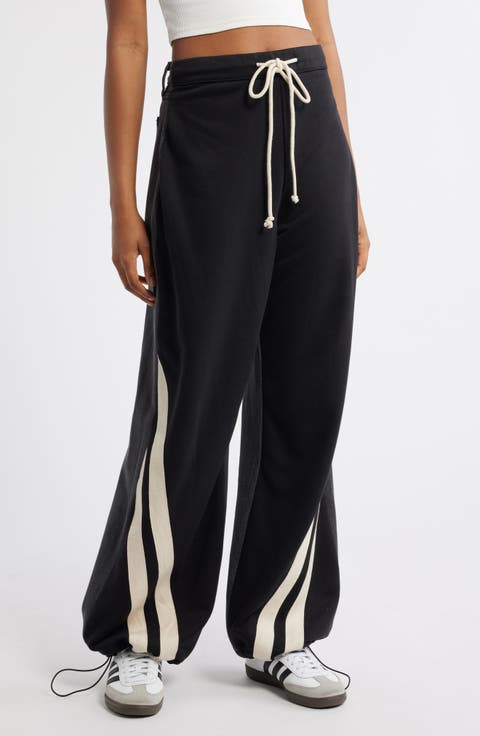 French Terry & Denim Mixed Media Pants