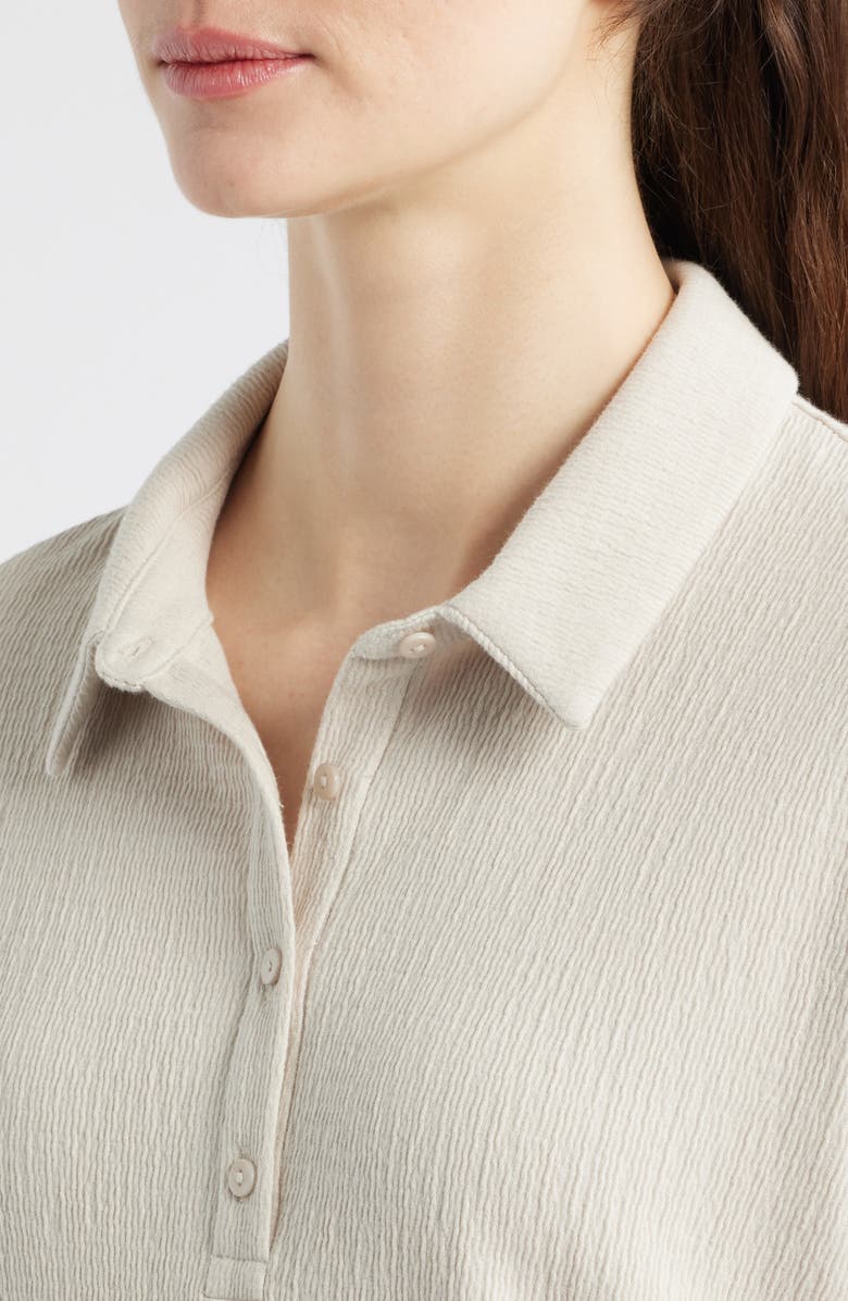 Eileen Fisher Slim Textured Henley, Alternate, color, Papyrus