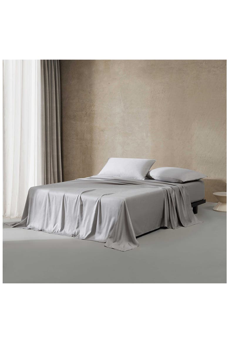 Pearl Edge 300 Thread Count Sateen Sheet Set, Alternate, color, GREY