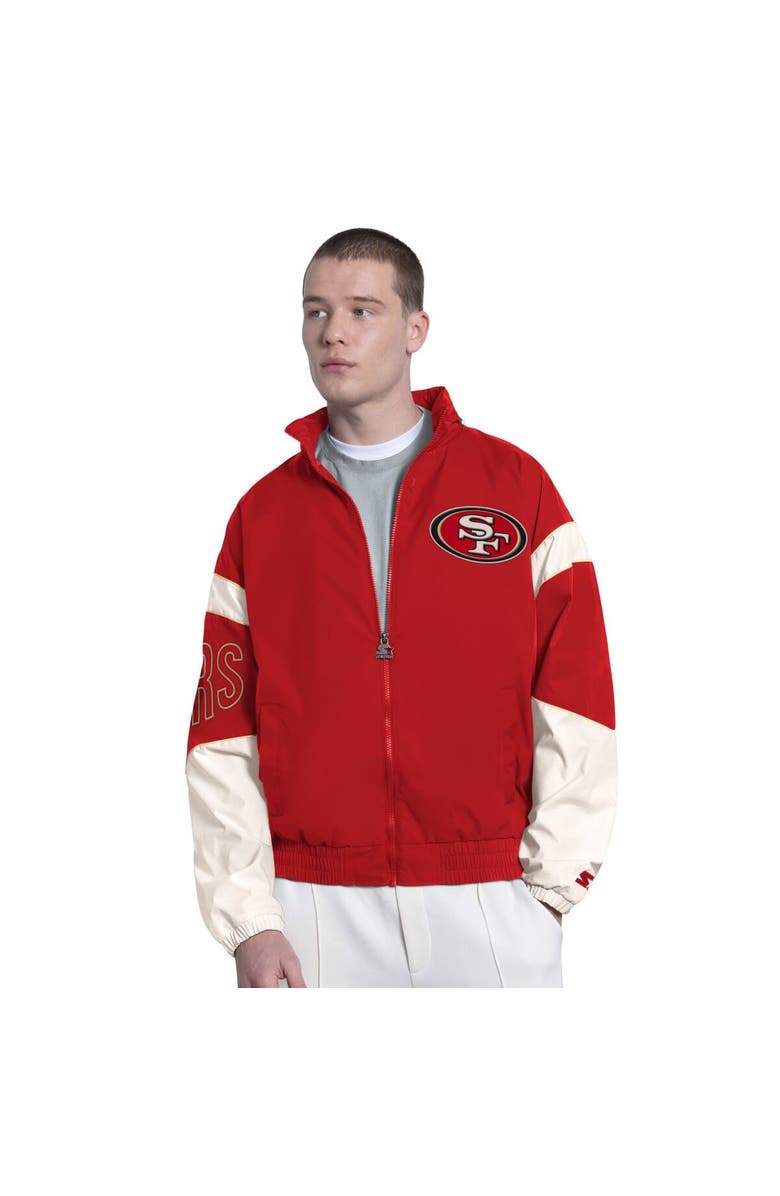STARTER Men's Starter Scarlet San Francisco 49ers The Gust Full-Zip Hooded Jacket, Main, color, Scarlet