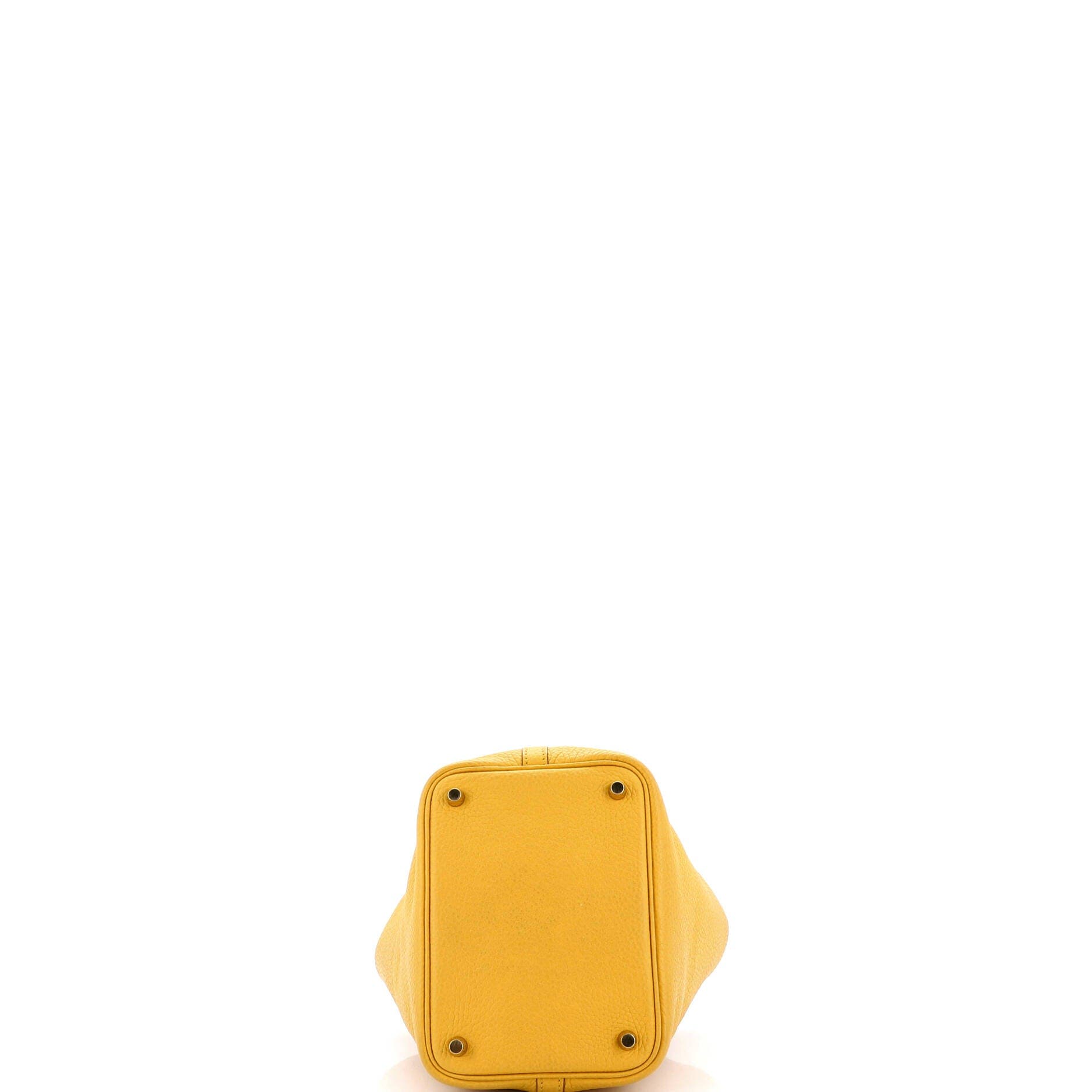 Pre-Owned Hermes Picotin Lock Bag Clemence PM, Alternate, color, Jaune Ambre