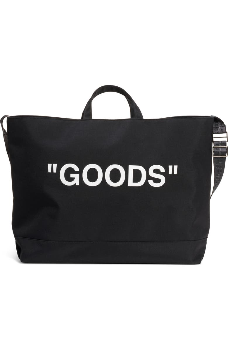 Off-White Goods Quote Tote, Main, color,