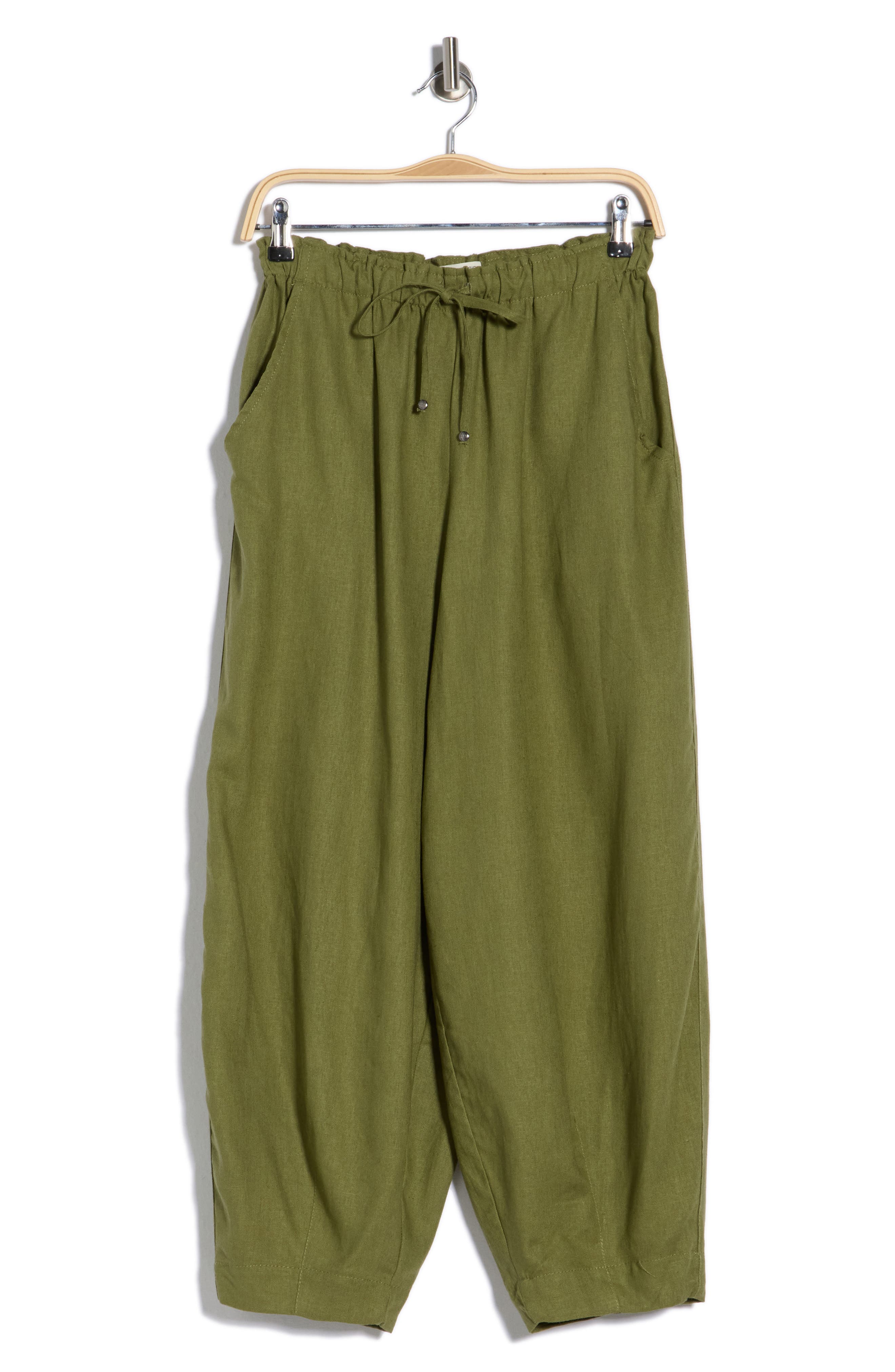MAX STUDIO Cropped Drawstring Pants