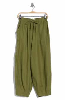 MAX STUDIO Cropped Drawstring Pants