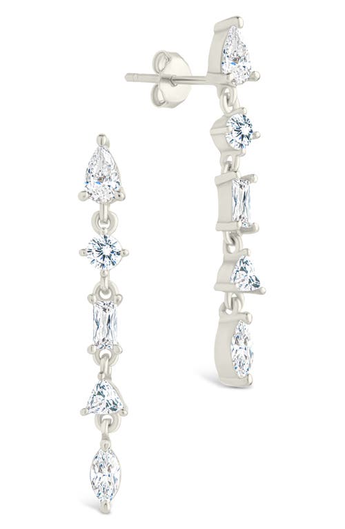 Sterling Forever Jacinda Cubic Zirconia Drop Earrings In Metallic