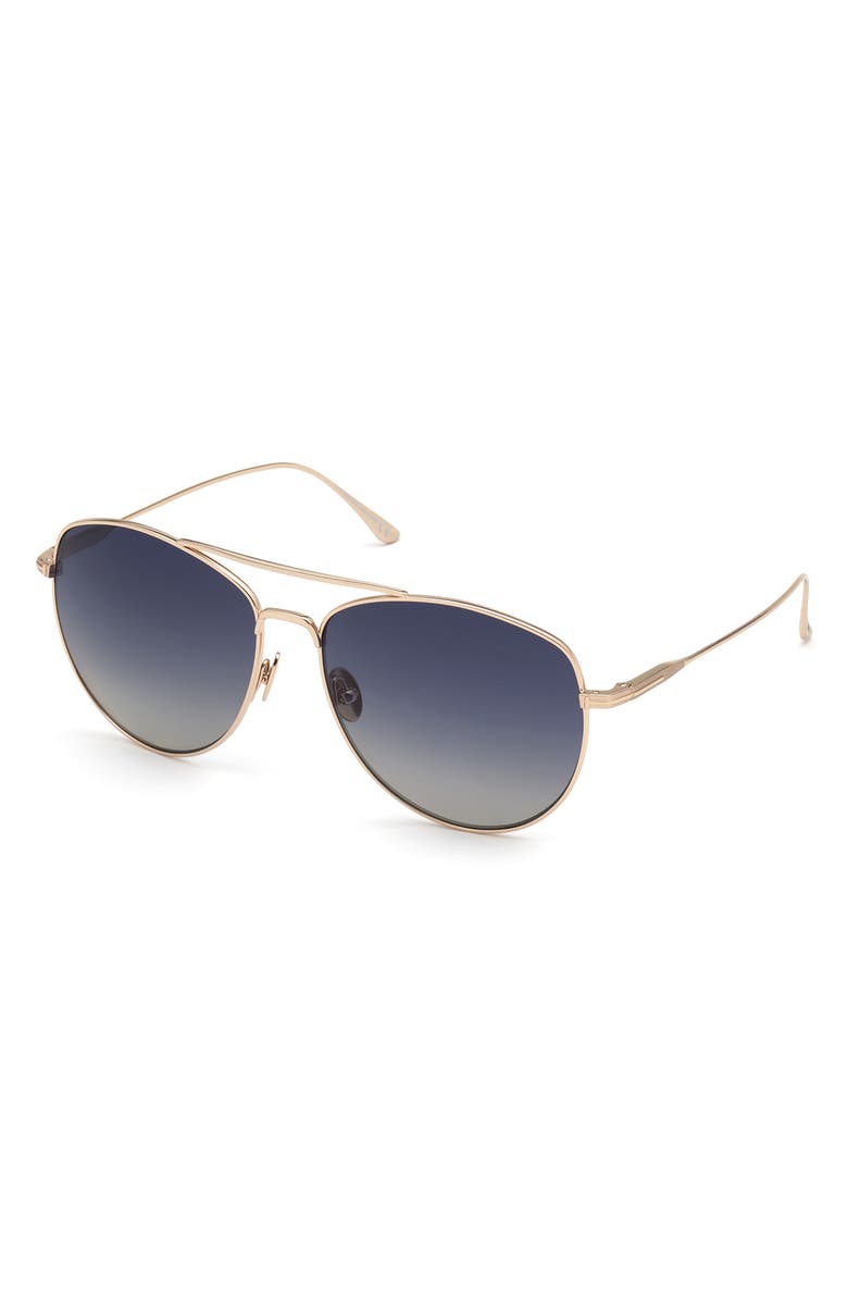 TOM FORD Milla 59mm Gradient Aviator Sunglasses, Alternate, color,
