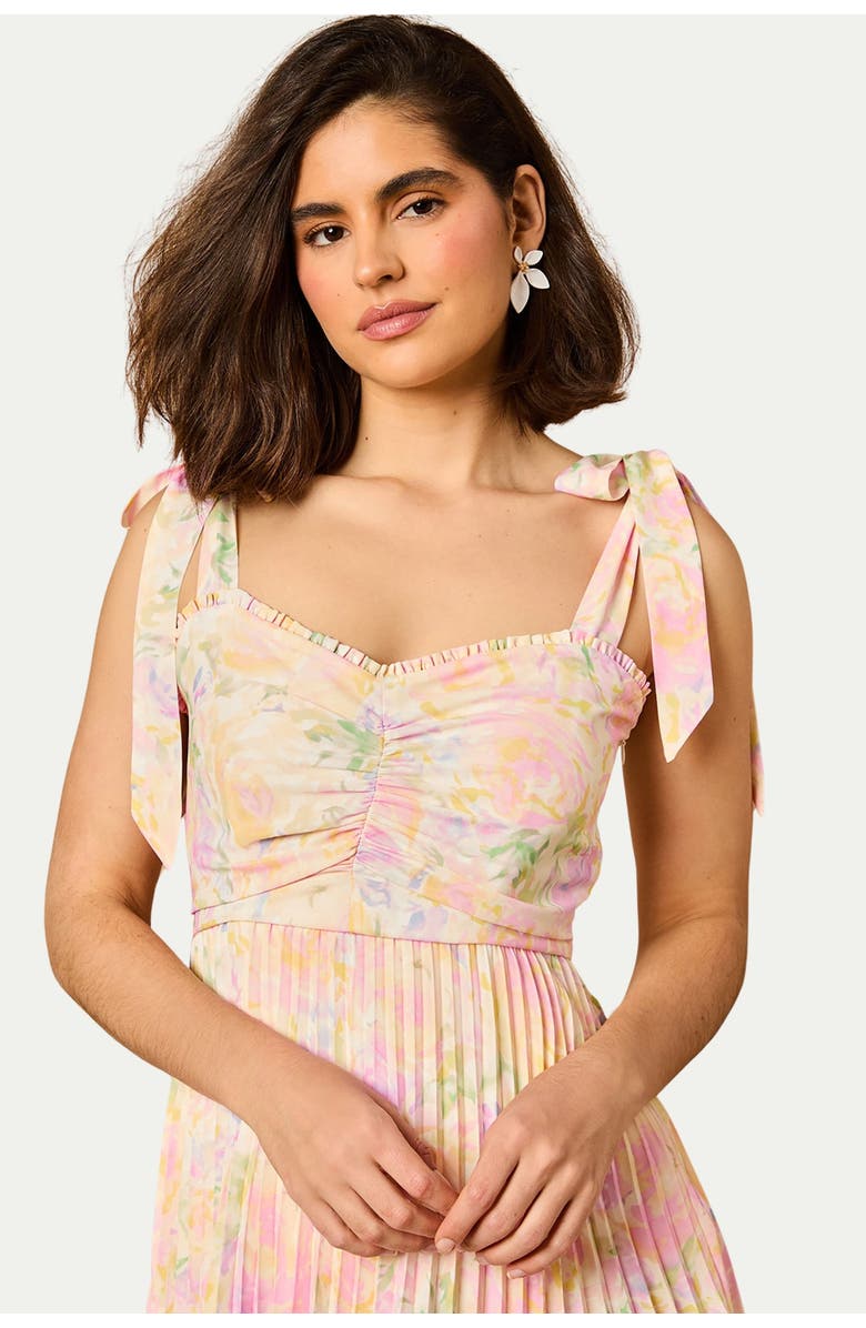 Oasis Pleated Tie Shoulder Midi Dress, Alternate, color, Multi