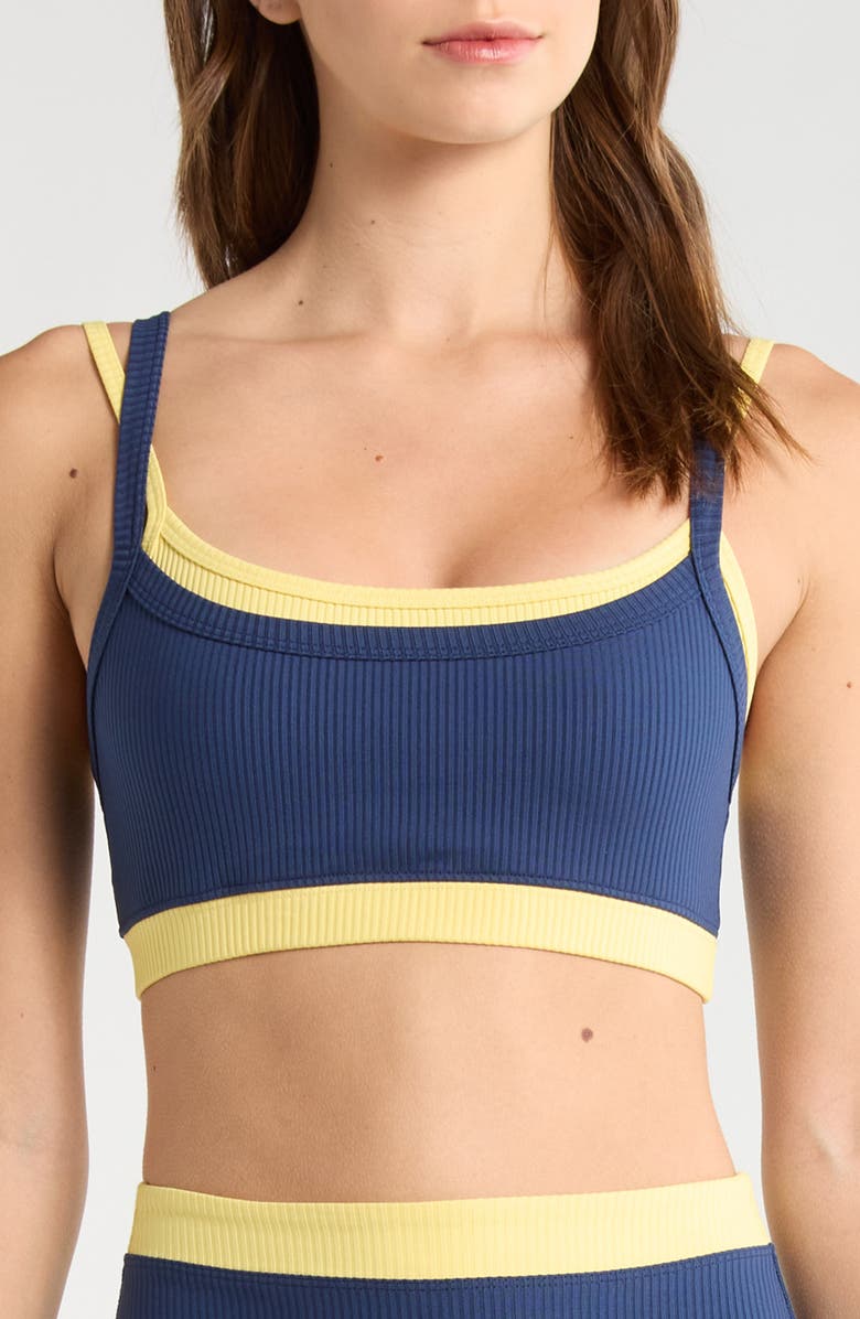 Year of Ours Layered Rib Sports Bra, Main, color, Midnite Popcorn