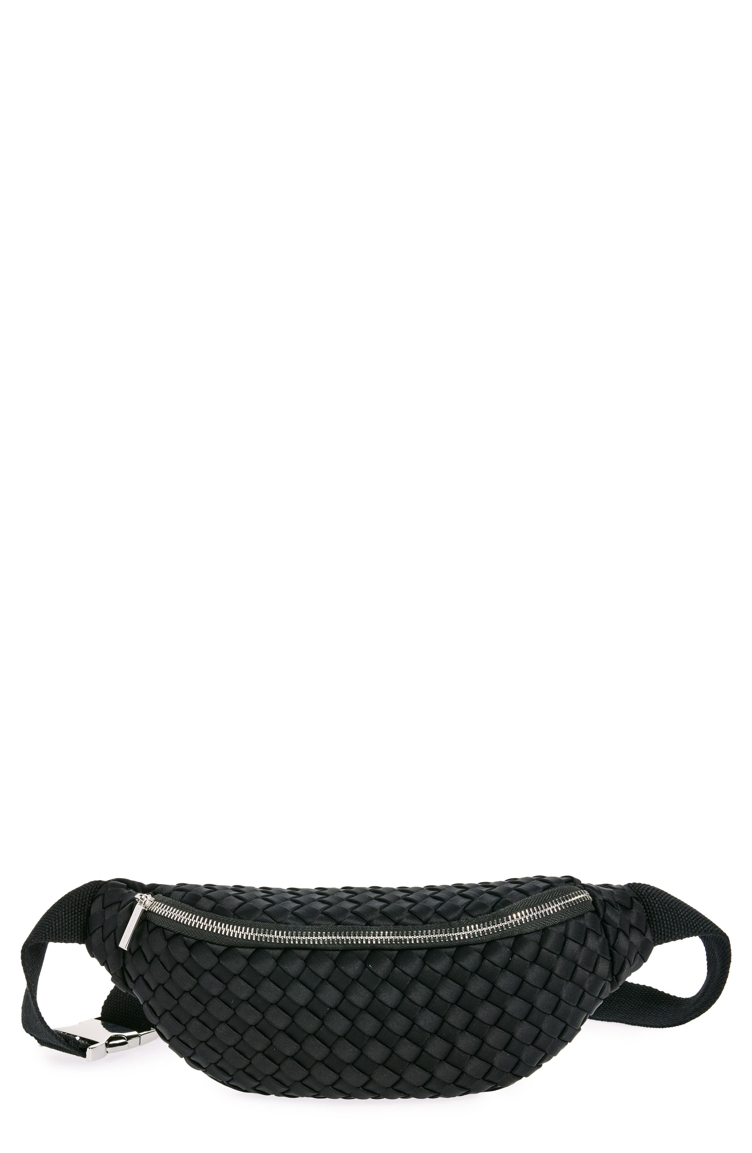 BCBG Quilted Belt Bag, Main, color, Black