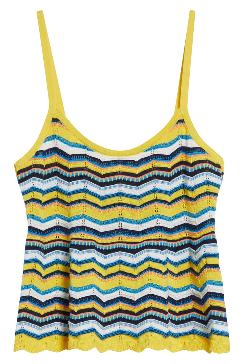 Cecelia Pointelle Knit Tank, Alternate, color, SUNSHINE CHEVRON