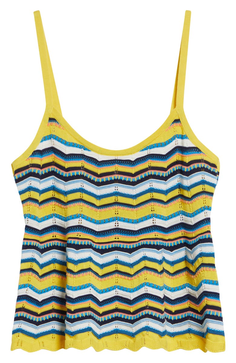 Ramy Brook Cecelia Pointelle Knit Tank, Alternate, color, Sunshine Chevron