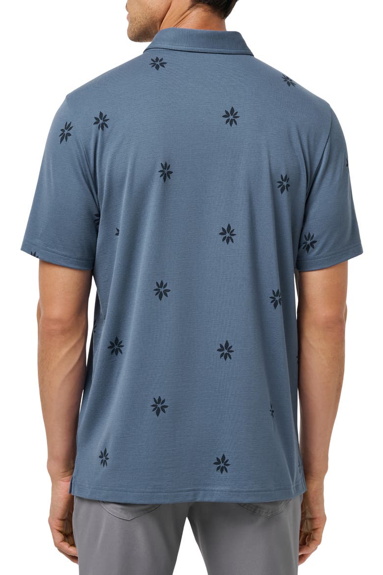 Rome Around Floral Button Down Polo, Alternate, color, BERING SEA
