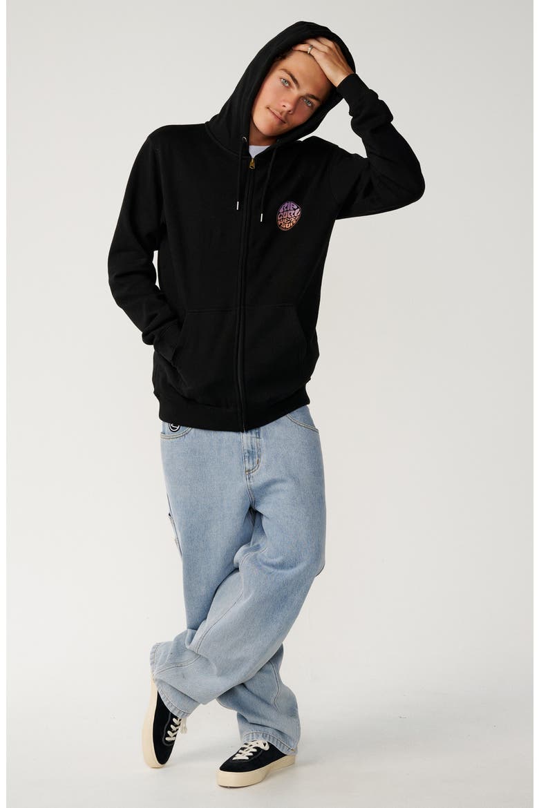 Wettie Passage Icon Zip Hoodie, Alternate, color, BLACK