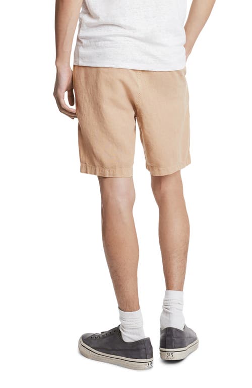 John Varvatos Johnny Flat Front Shorts In Khaki