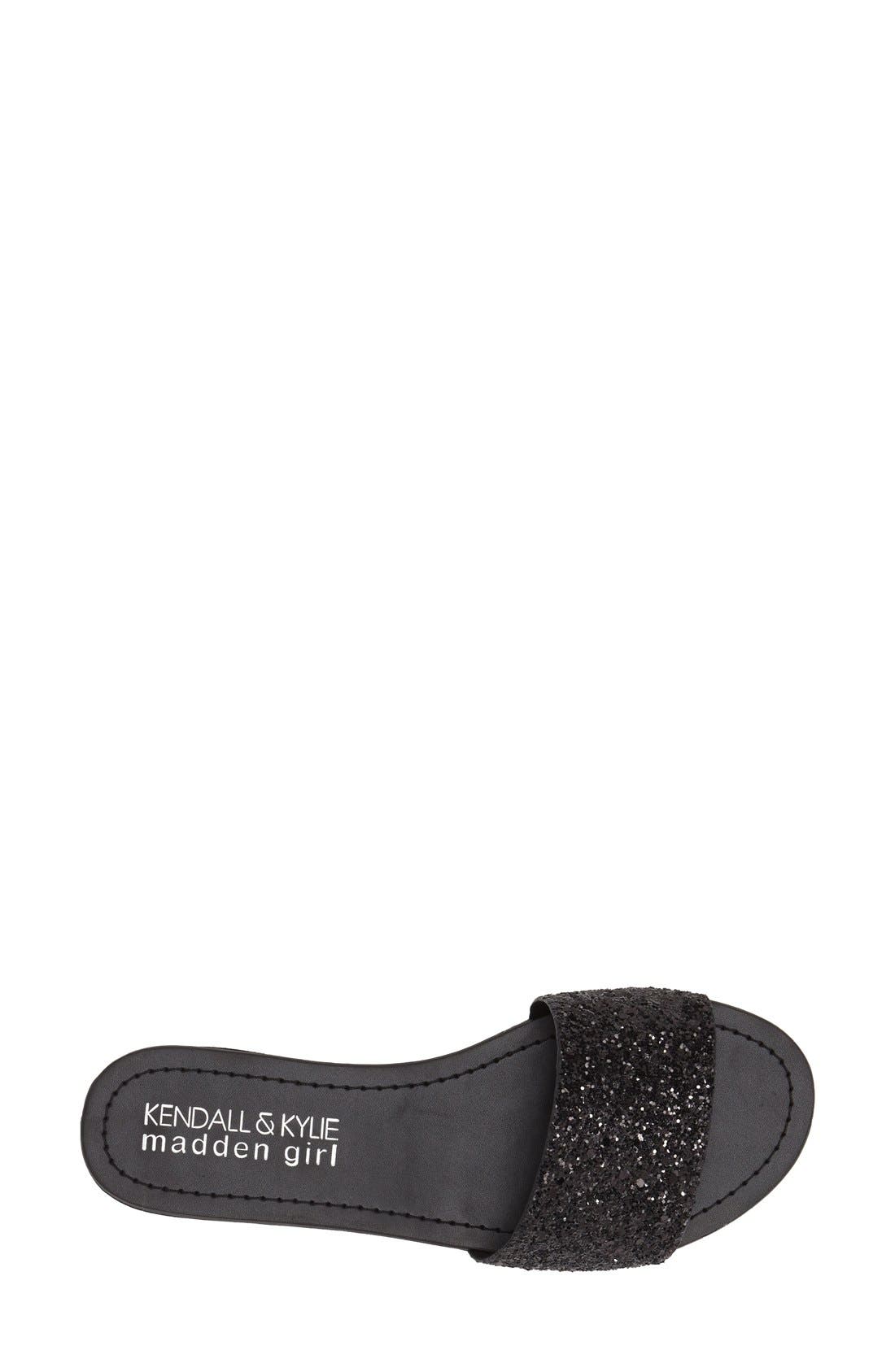KENDALL + KYLIE Madden Girl 'Sakii' Glitter Slide Sandal, Alternate, color, 