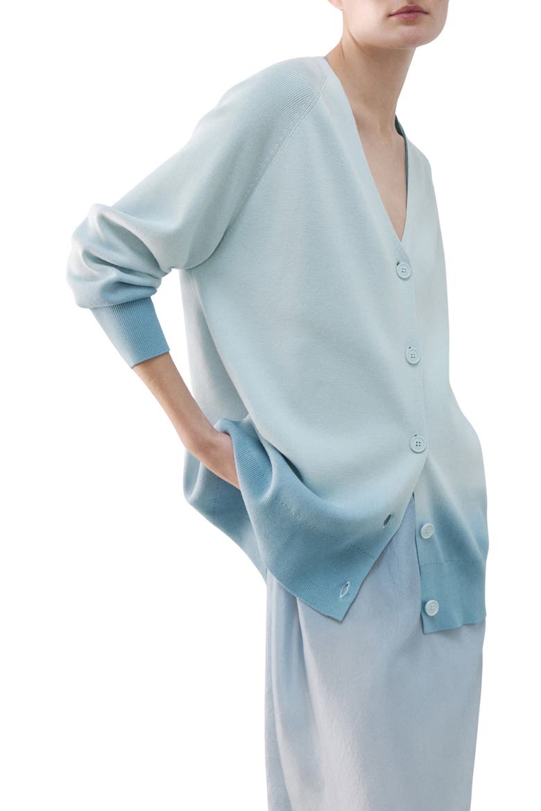 Ombré Cotton Lounge Cardigan, Main, color, BLUE