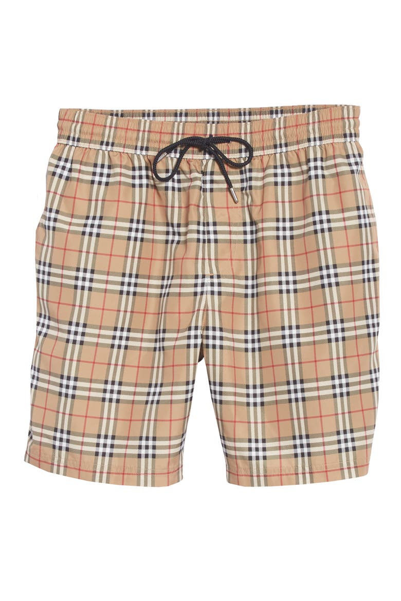 Guildes New Check Swim Trunks, Alternate, color, CAMEL