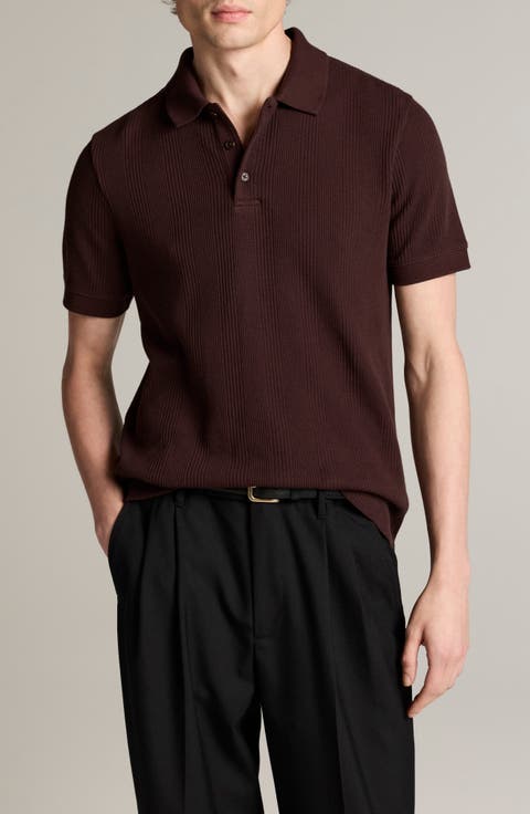 Textured Stretch Cotton Polo