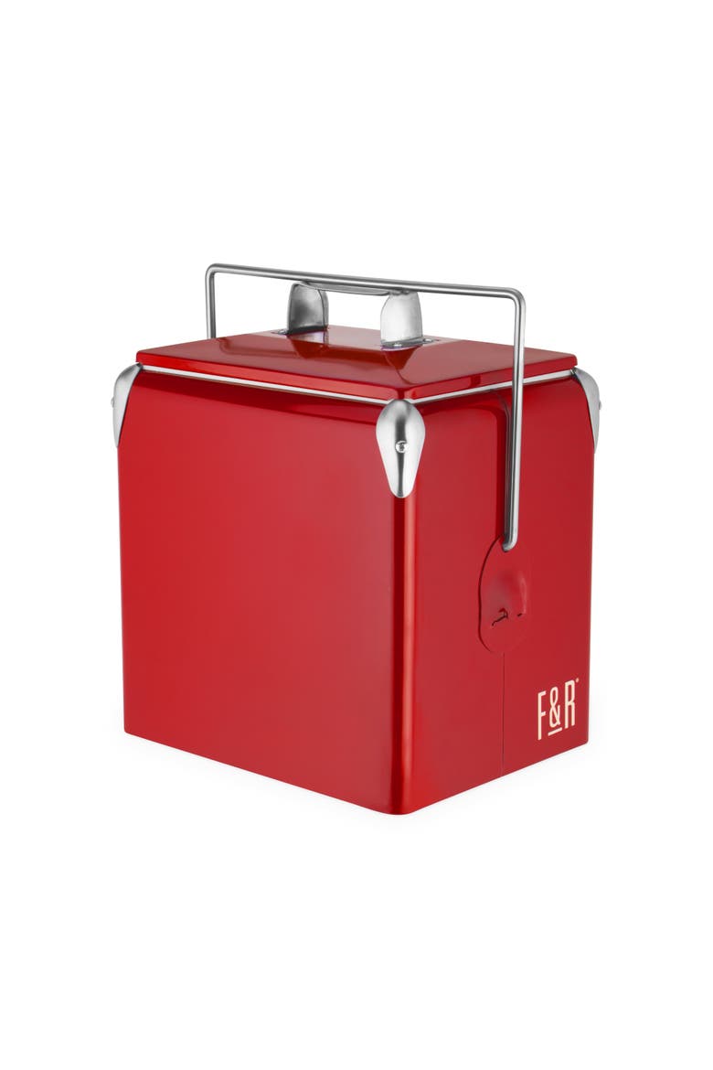 Vintage Metal Cooler, Main, color, Red