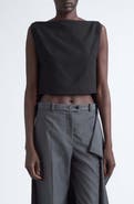 Jil Sander Sleeveless Geometric Panel Virgin Wool Blend Top