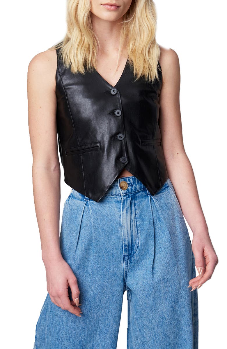 BLANKNYC Faux Leather Vest, Main, color,