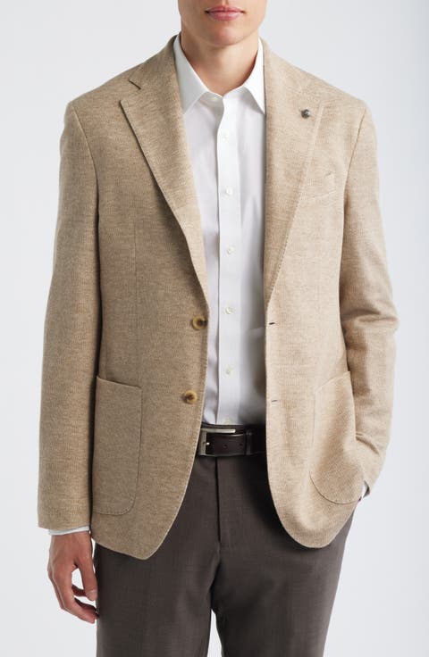 Hampton Tan Knit Cotton & Linen Sport Coat