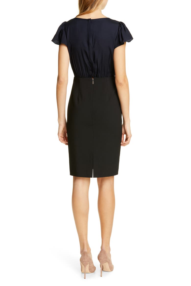 Mock Two-Piece Dress, Alternate, color, NAVY/ BLACK