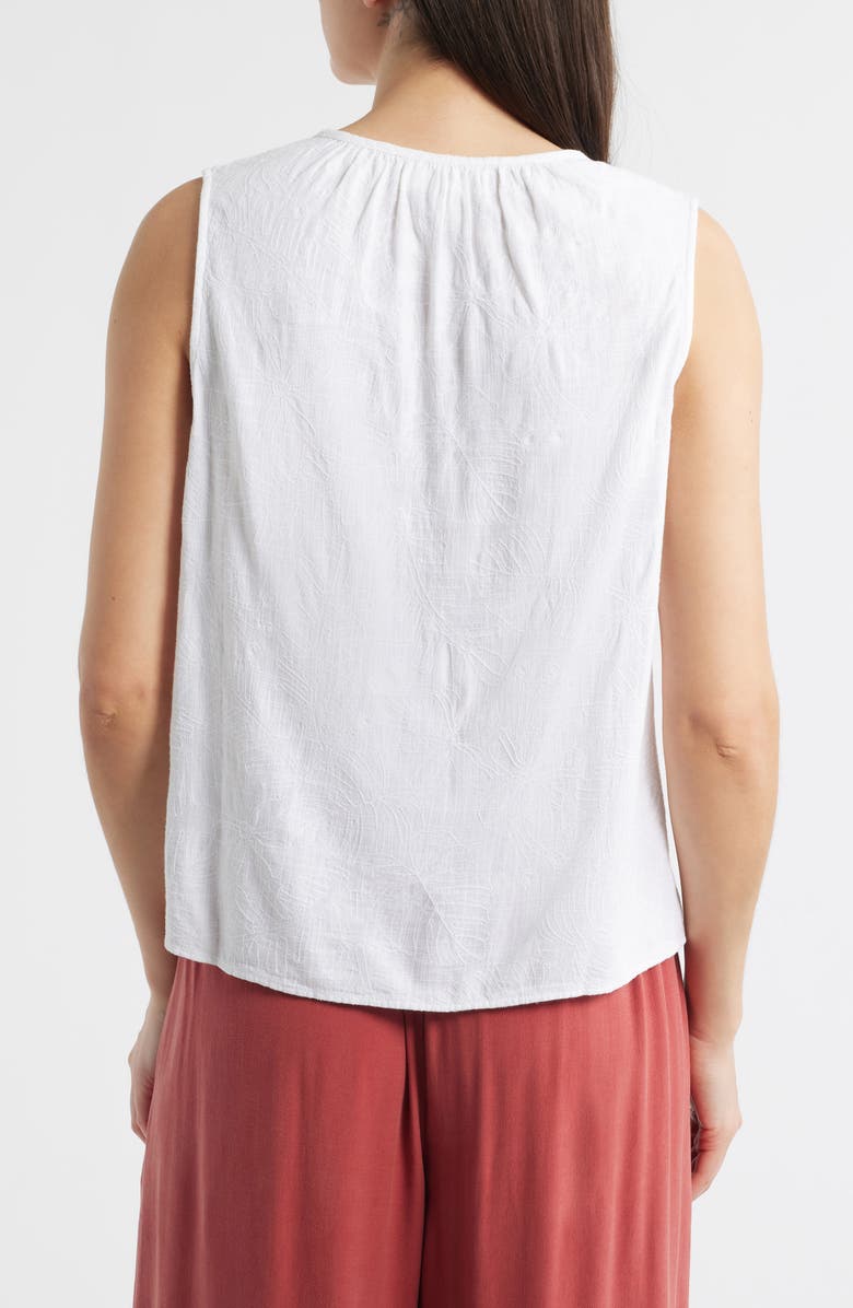 Cloth & Stone Floral Embroidered Split Neck Tank, Alternate, color, White