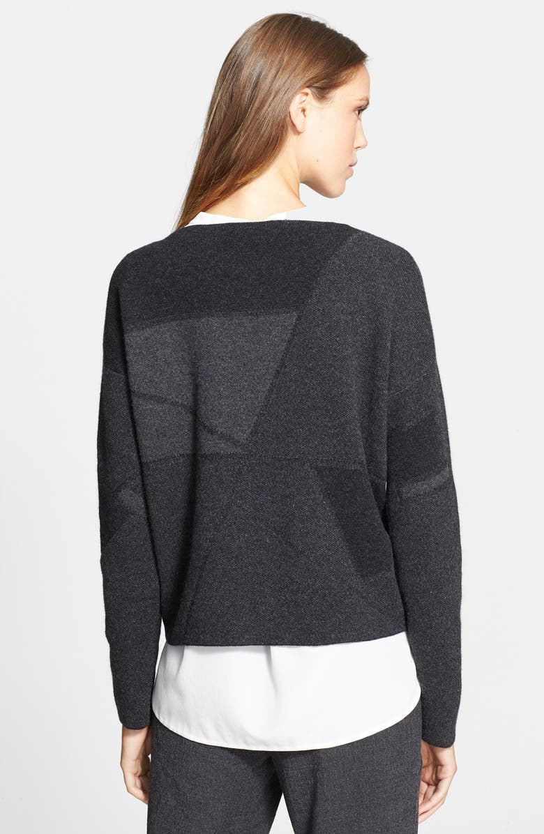 Vince Abstract Wool & Cashmere Boatneck Sweater, Alternate, color, 