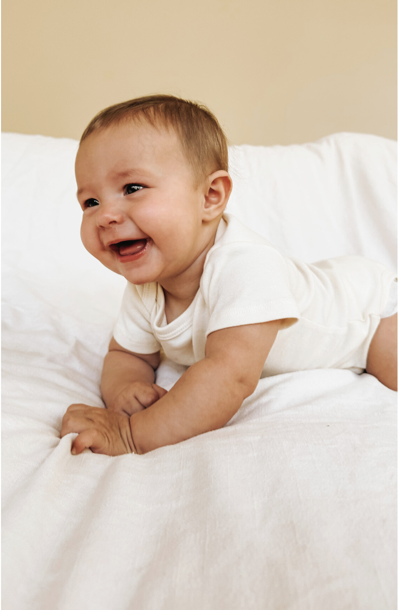 Tenth & Pine Dada is my Bestie Organic Baby Bodysuit, Alternate, color, Natural Clay Lettering