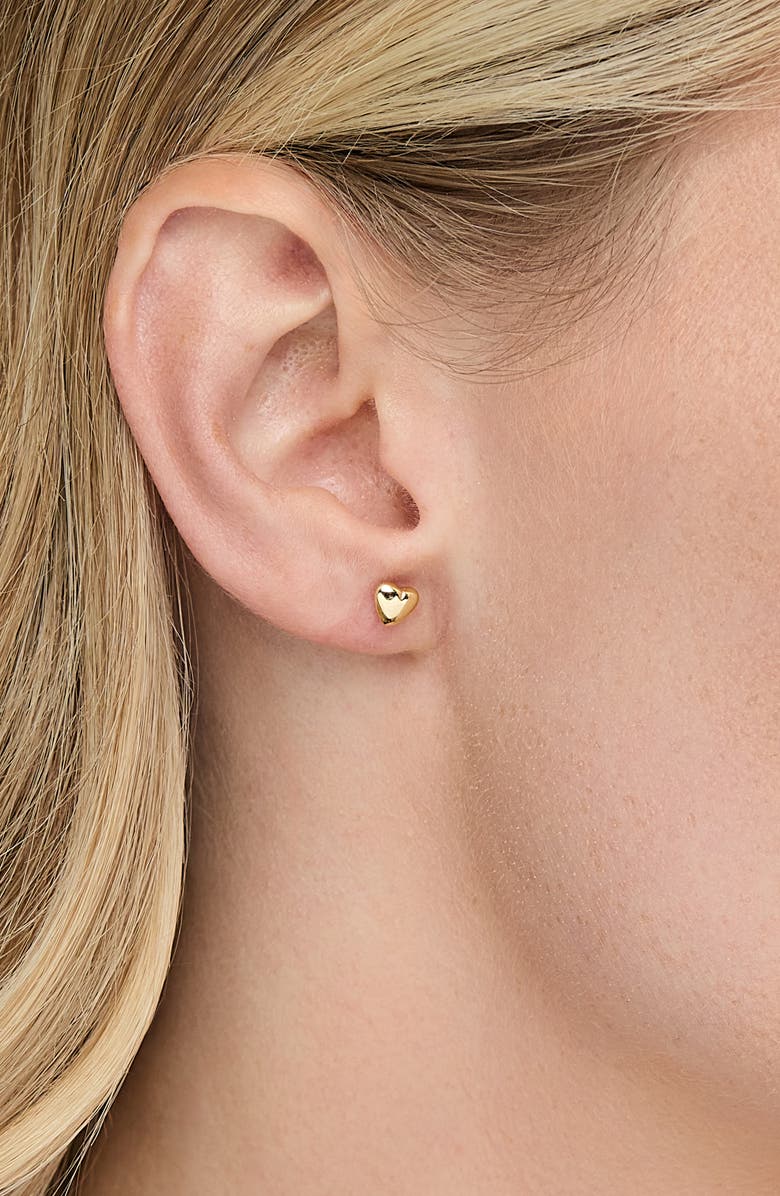 Bony Levy 14K Yellow Gold Puffy Heart Stud Earrings, Alternate, color, Gold