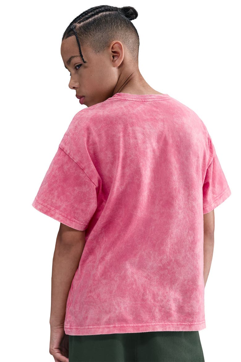Kids' Sportswear Club Washed Cotton T-Shirt, Alternate, color, PINKSICLE