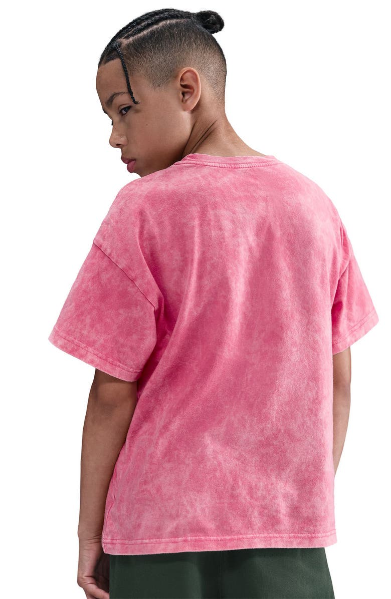 Nike Kids' Sportswear Club Washed Cotton T-Shirt, Alternate, color, Pinksicle
