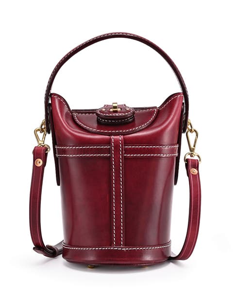 Begonia Genuine Leather Vintage Bucket Crossbody