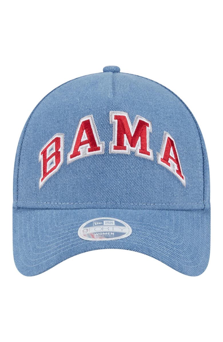 New Era Women's New Era Denim Alabama Crimson Tide A-Frame 9FORTY Adjustable Hat, Alternate, color, Denim