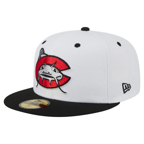 Men's New Era  White/Black Carolina Mudcats Authentic Collection 59FIFTY Fitted Hat