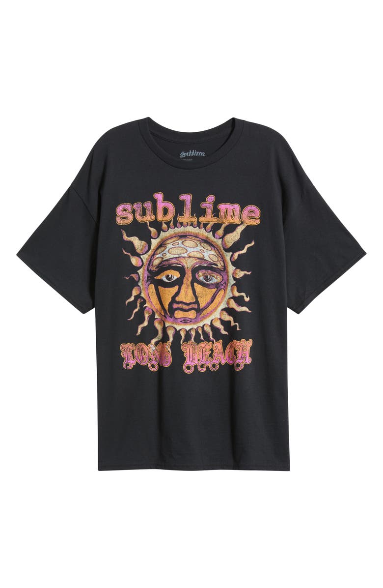 Merch Traffic Sublime Long Beach Cotton Graphic T-Shirt, Alternate, color, Black
