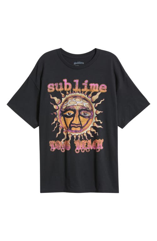 Merch Traffic Sublime Long Beach Cotton Graphic T-shirt In Black