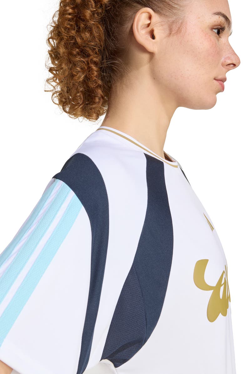 adidas Originals Heritage Logo Graphic Jersey T-Shirt, Alternate, color, White/ Hazy Beige/ Night Navy