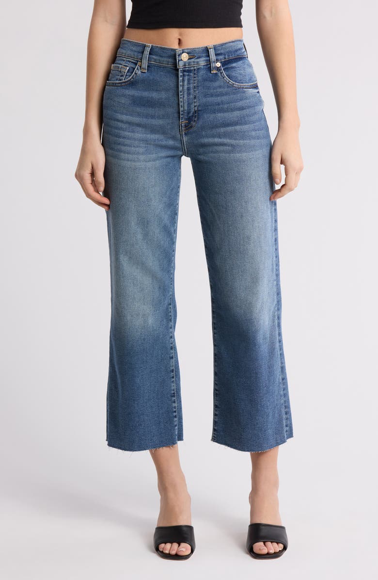 7 For All Mankind Alexa Cut Hem Cropped Jeans, Main, color, Felicity