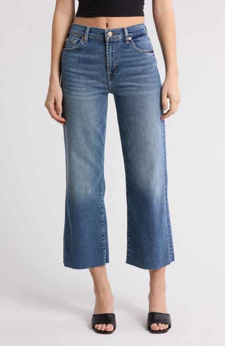 7 For All Mankind Alexa Cut Hem Cropped Jeans