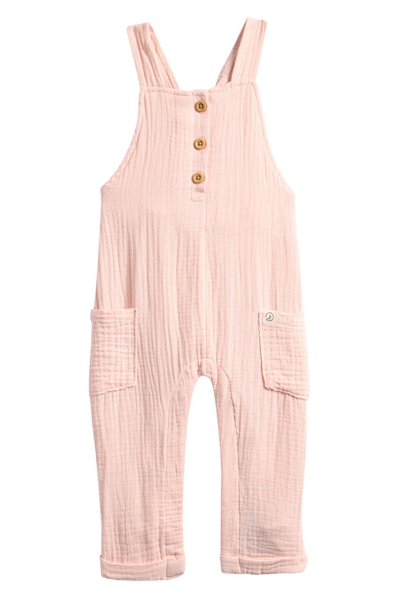 Organic Cotton Gauze Overalls, Main, color, LP PINK