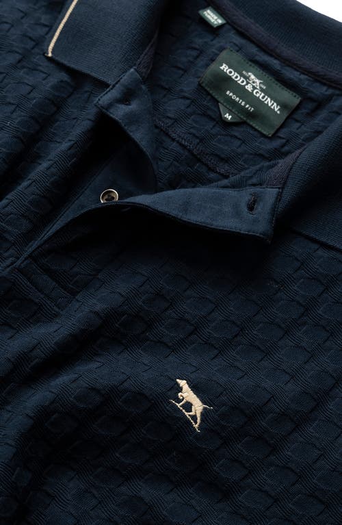 Rodd & Gunn Glen Albyn Textured Polo Shirt In Eclipse