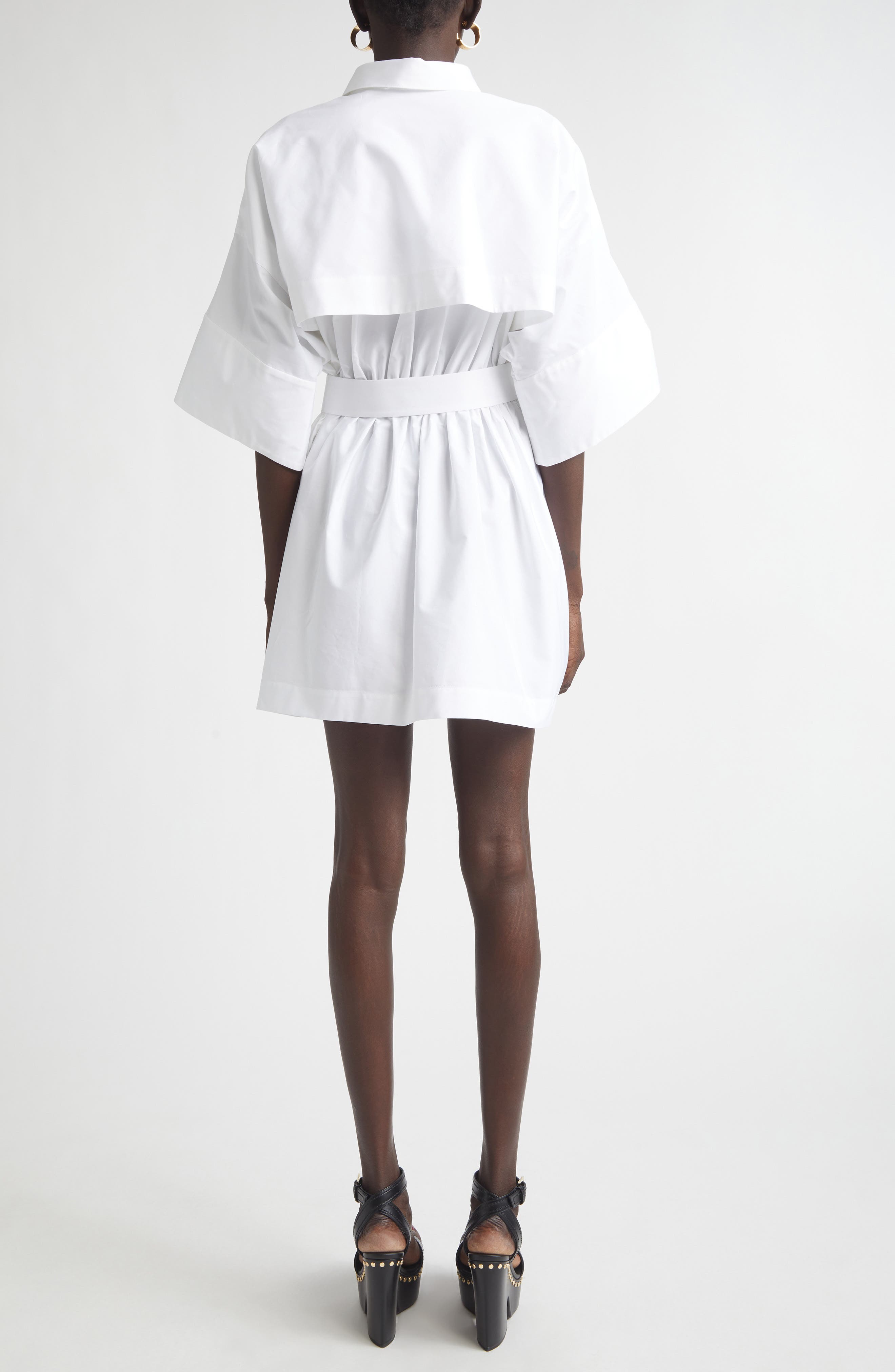 Belted Cotton Poplin Mini Shirtdress - image 2