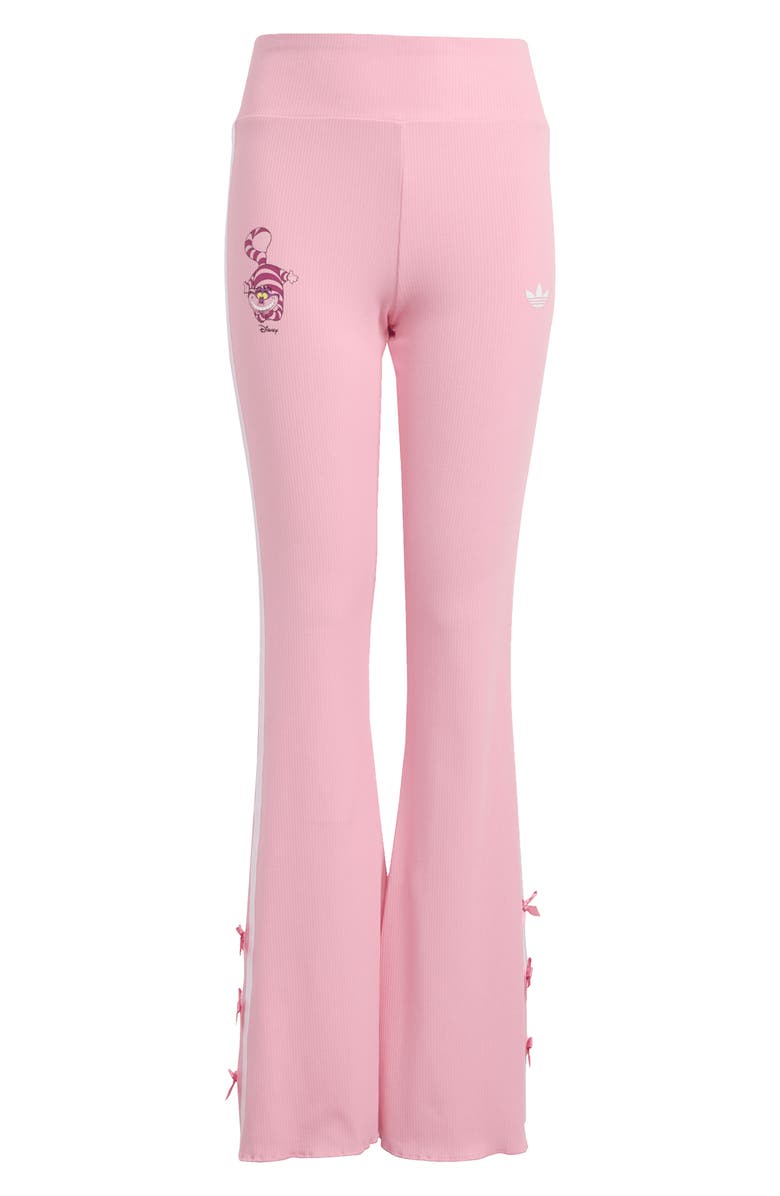 adidas x Disney Alice in Wonderland Kids
 High Waist Rib Flare Leggings, Main, color, Light Pink/ White