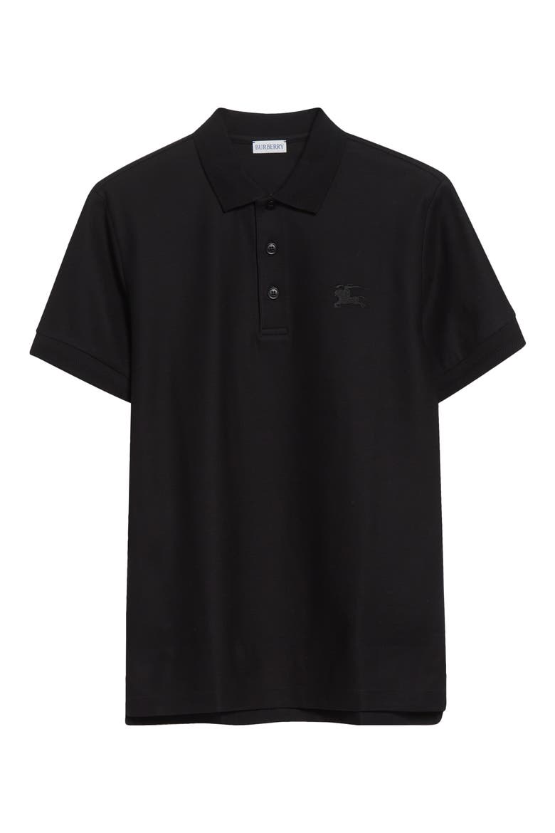 Men's Eddie TB Monogram Cotton Polo, Alternate, color, BLACK
