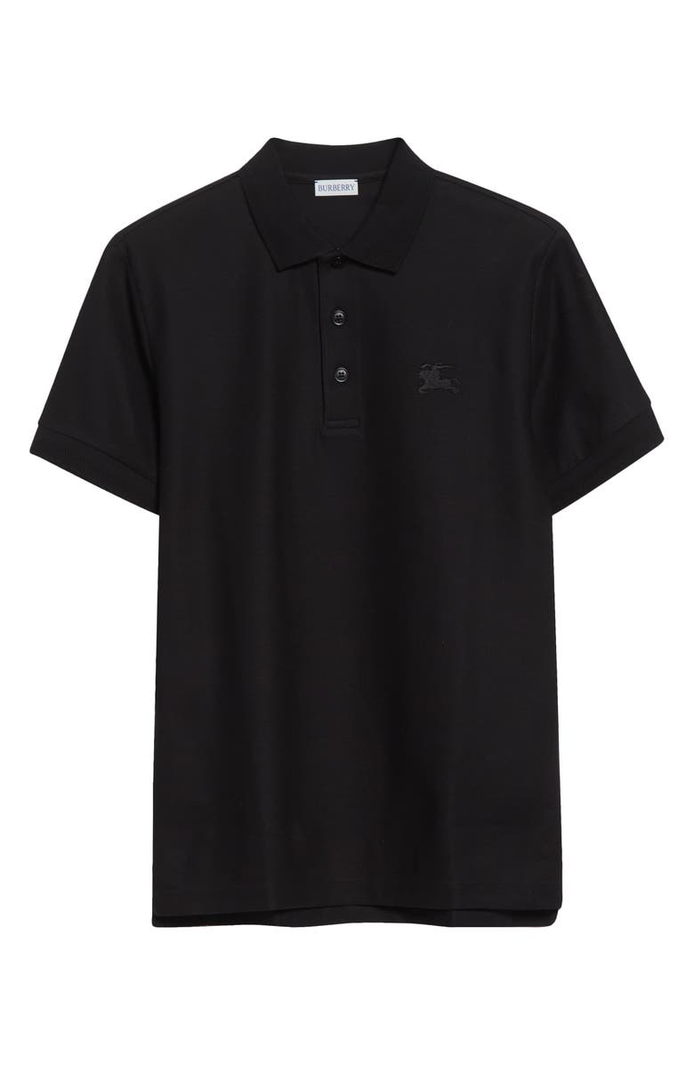 Burberry Men's Eddie TB Monogram Cotton Polo, Alternate, color, Black